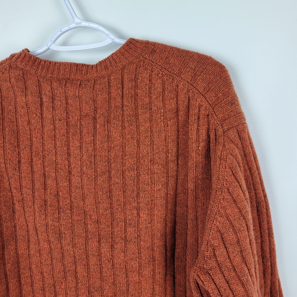 100% Wool Knit Burnt Orange Sweater Sz XL - Picture 8 of 8
